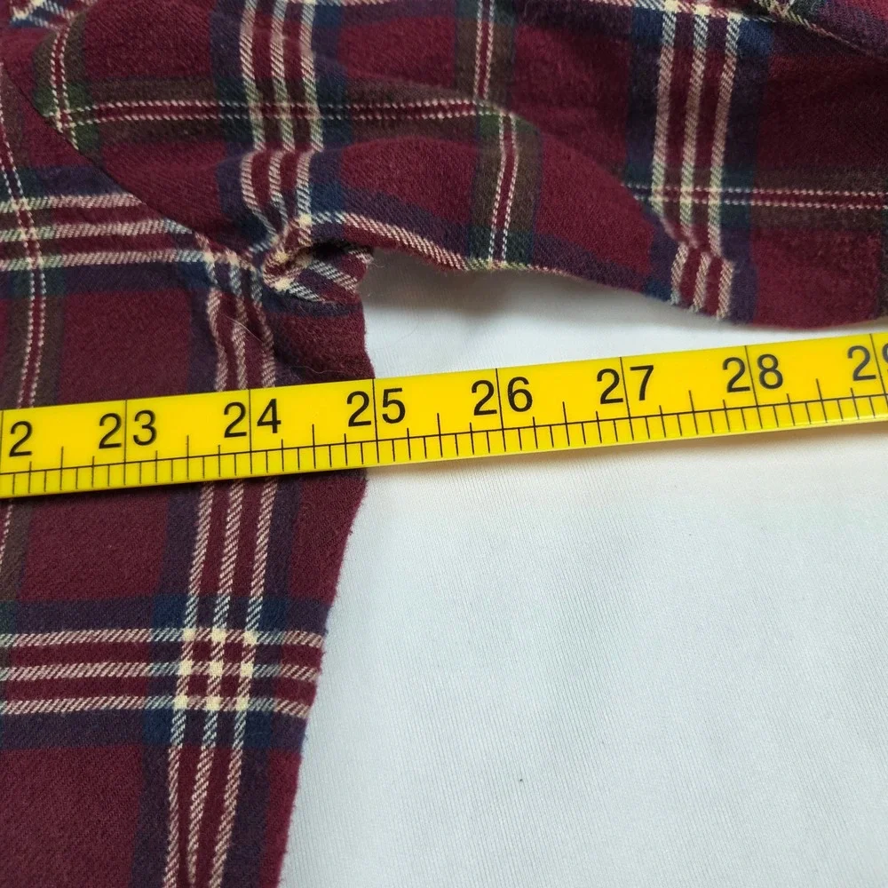 Brooks Brothers Regent Plaid Button Down Shirt Mens XL Burgundy Cotton Flannel